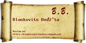 Blaskovits Beáta névjegykártya