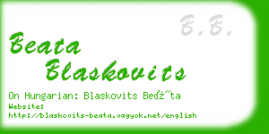 beata blaskovits business card